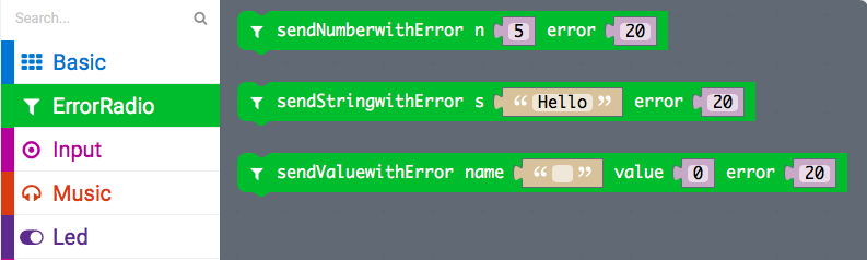 Error radio custom blocks